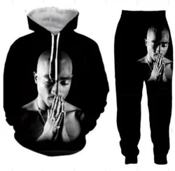 New Men/Womens tupac 2pac Funny 3D Print Fashion Tracksuits Crewneck Couple hoodie Joggers Pants + Hoodies