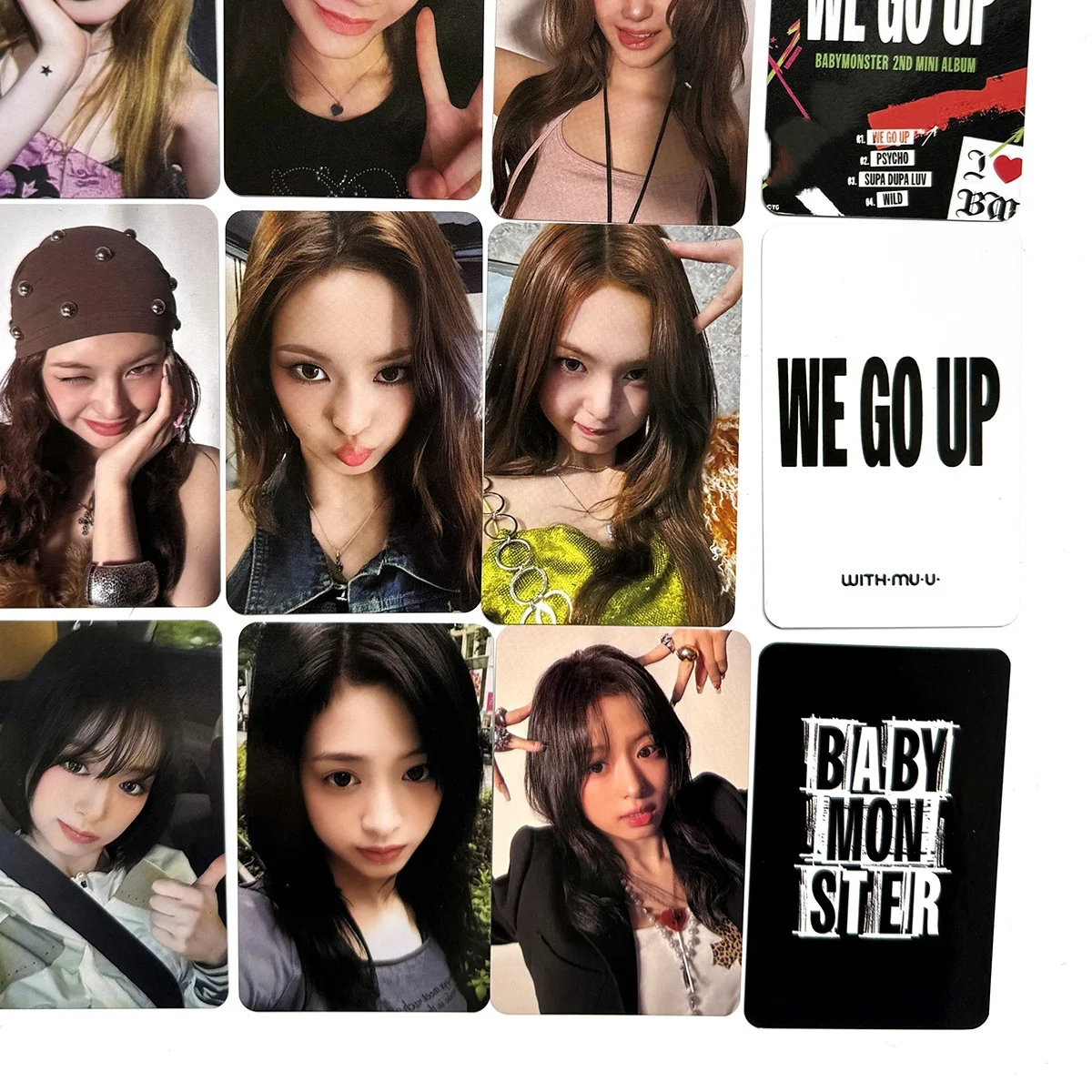 ألبوم Kpop BABYMONSTER الثاني الصغير WE GO UP بطاقة مزدوجة الجانبين مطبوعة بطاقة LOMO على الطراز الكوري بطاقة LOMO مجموعة المعجبين هدية