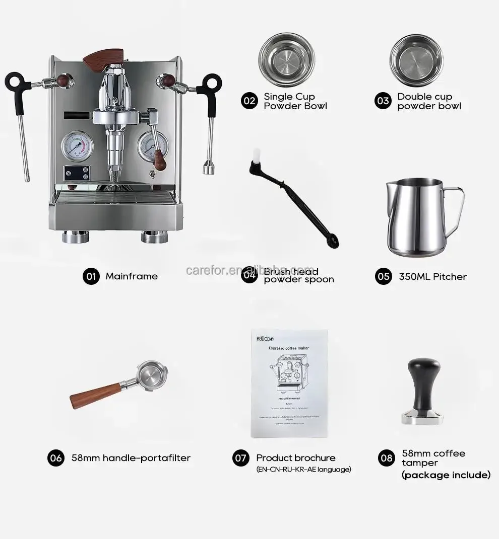 Barista Cappuccino Super Automatic Desktop Lever 58mm Italian Espresso Machine Professional For Coffee Shop