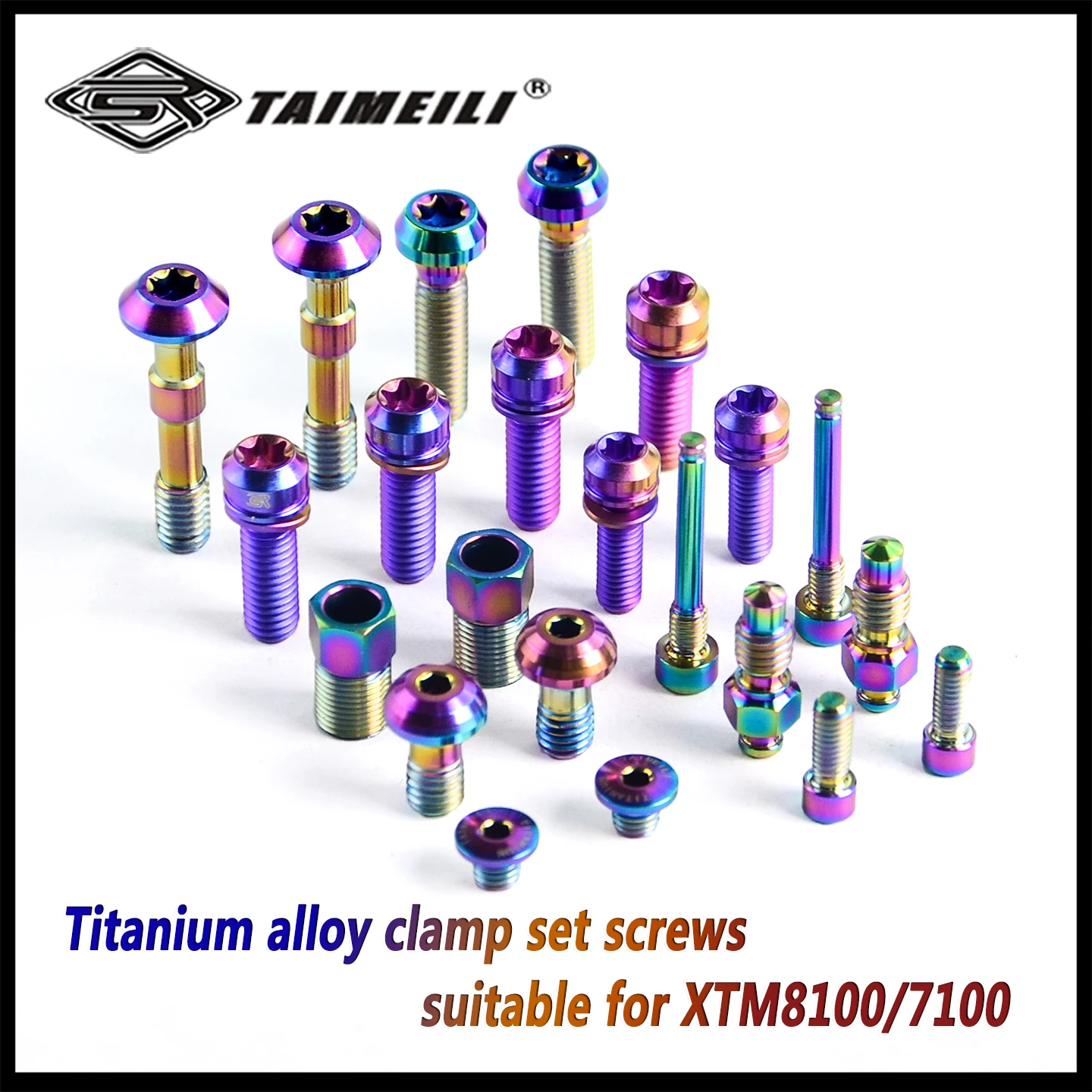 TAIMEILI GR5 TC4 Titanium Brake Caliper Clamp Screw Kit 5Pcs/22Pcs, Compatible with Shimano M7100/M8100
