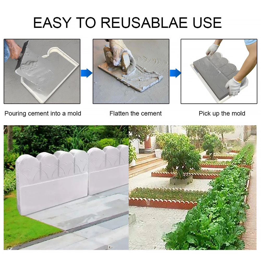Kunststoff Zaun DIY Beton Formen Garten Gitter Rasen Ziegel Zement Form Outdoor Dekorative Wiederverwendbare Langlebige Zaun Kunststoff Form