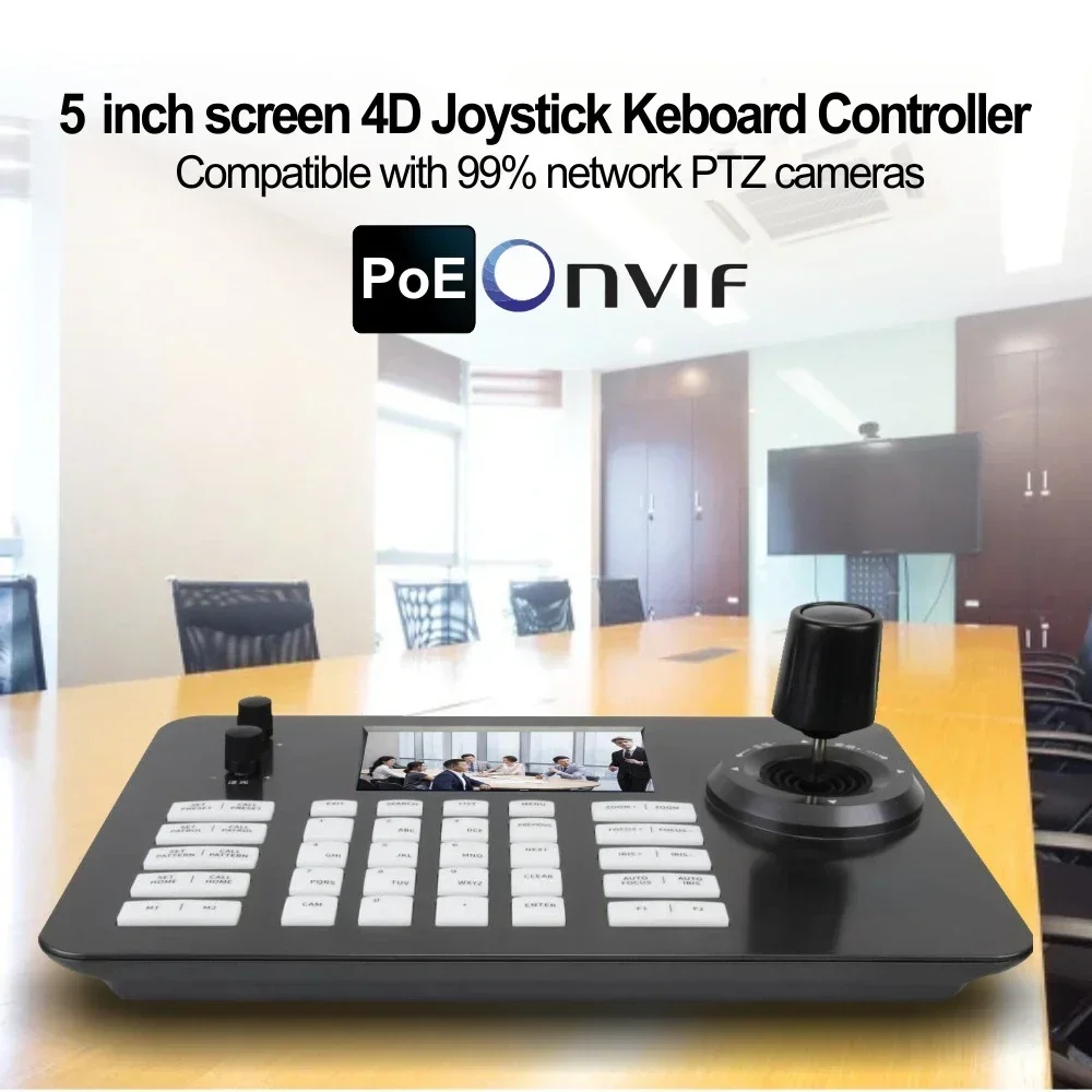 

4D Joystick Network PTZ Controller support POE ONVIF PTZ Cameras IP Keyboard controller