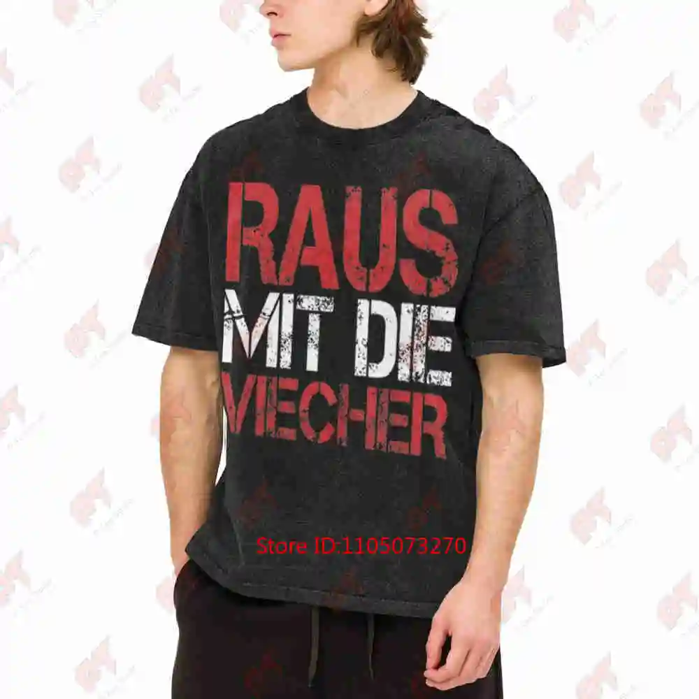 Karin Ritter Get The Bugs Out Raus Mit Die Viecher Funny Quote Vintage Washed Tee Pure Cotton T-Shirt