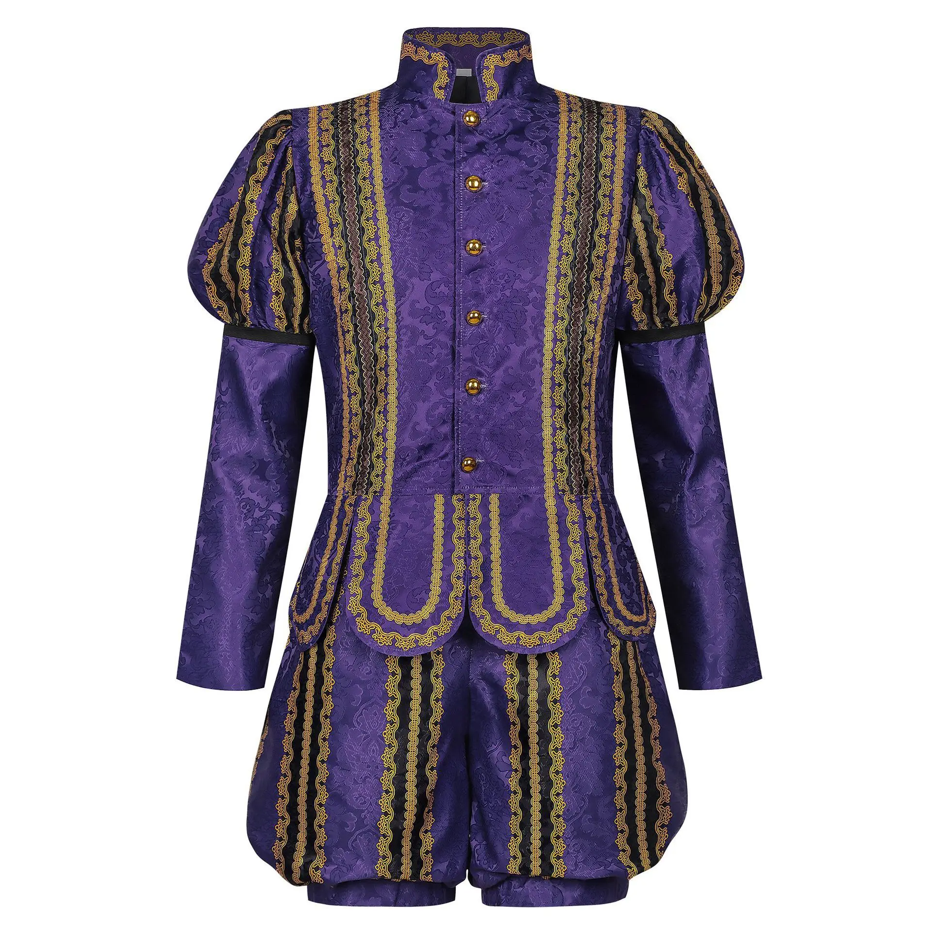 

Medieval Renaissance Victorian Royal Prince Tudor King Costume Coat With Pants 16th Century Elizabethan Brocade Cosplay Clothing