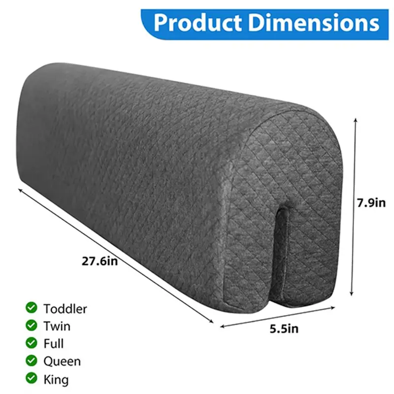 A67M-Toddlers' Bed Guardrail Pad, Bed Rail Bumper Protector For Children, Soft Cushioned Barrier,Increased Height image 6