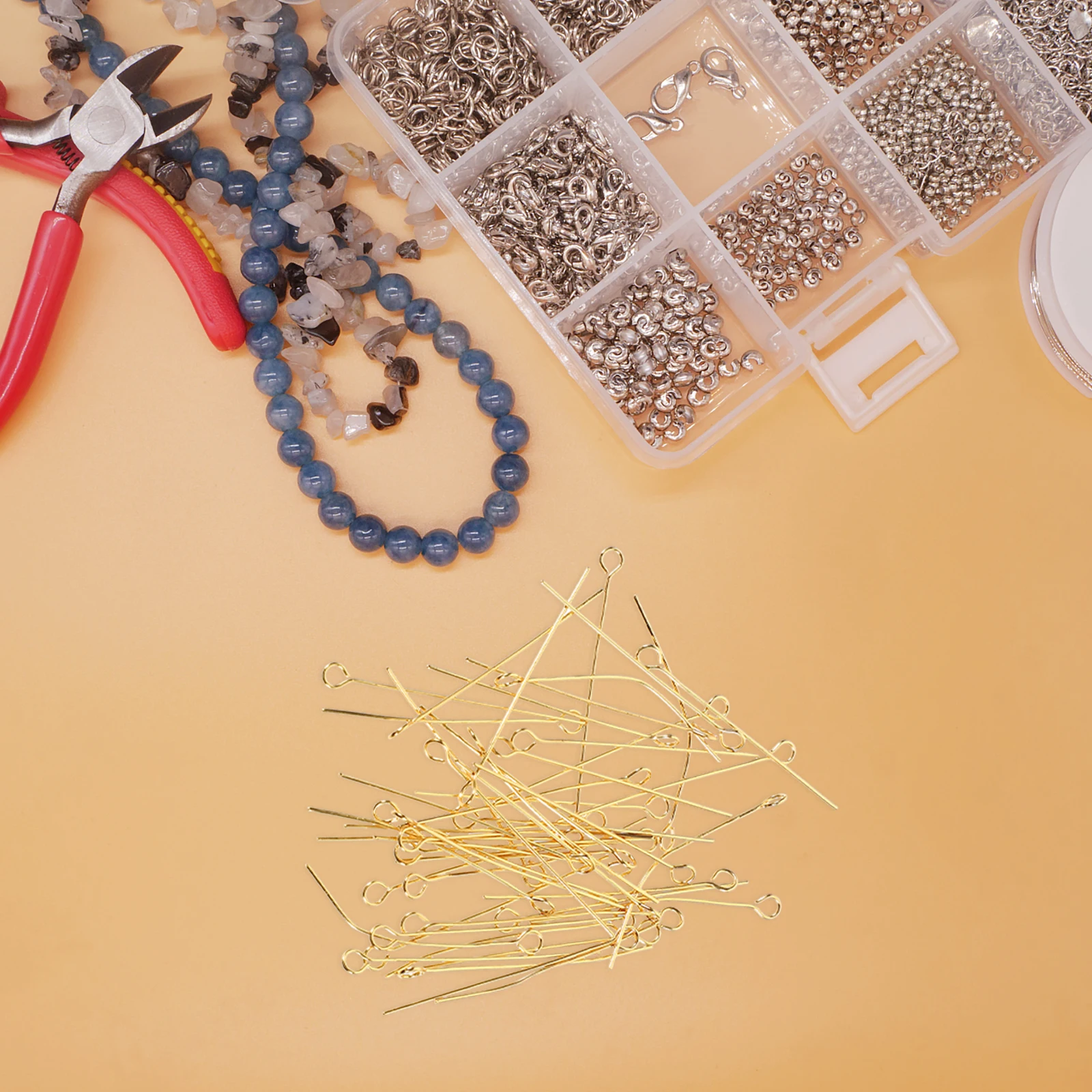 

100Pcs Eye Pins Jewelry Making Metal Pins for DIY Necklaces Bracelets Earrings Craft Tools Open Headpins Jewelry Findings Eye