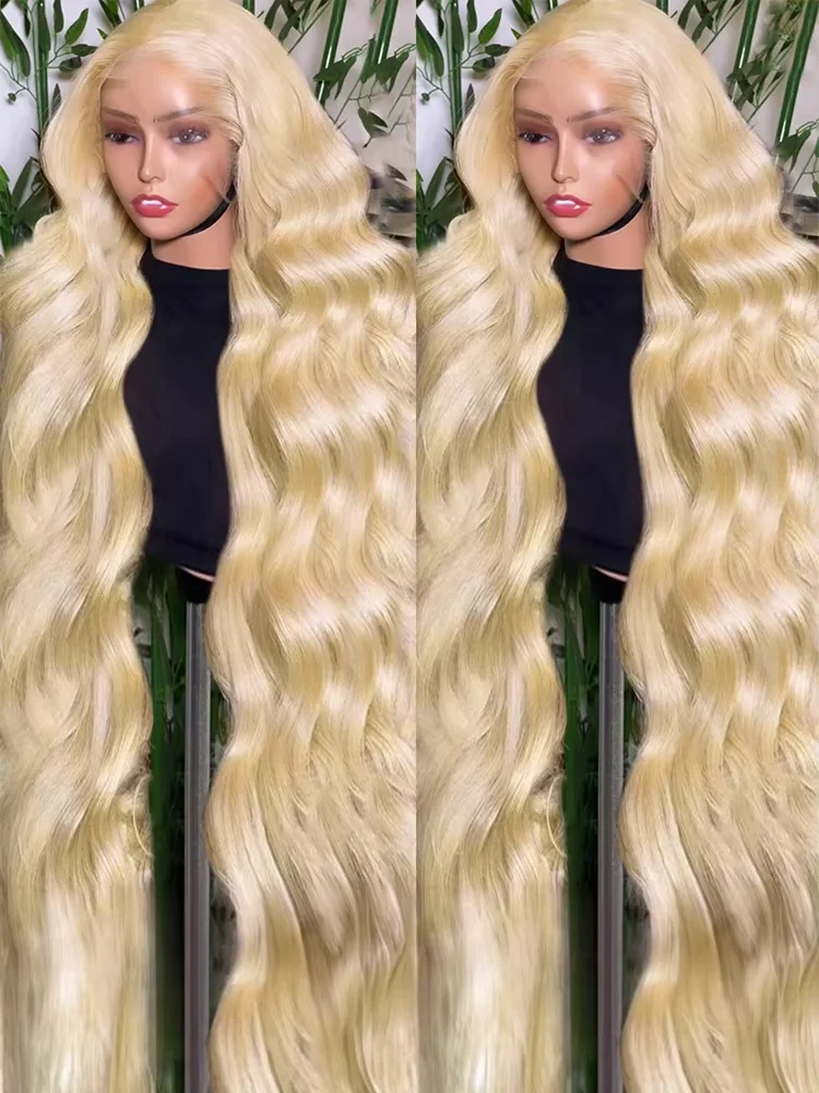 

250% 30 40Inch 613 Body Wave Blonde Brazilian Color Water Wave Lace Frontal Wig 13x4 Hd Lace Frontal Human Hair Wig For Women