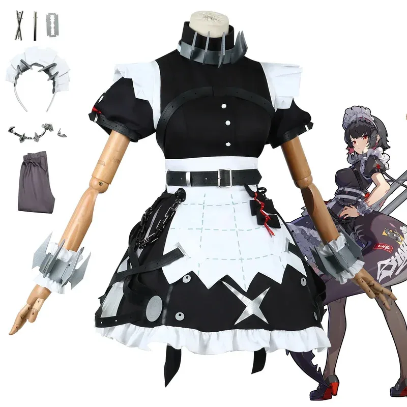 2025 aaa Zenless Zone Zero Props ZZZ Joe أزياء تنكرية فستان ذيل شعر مستعار مجموعة كاملة من Ellen