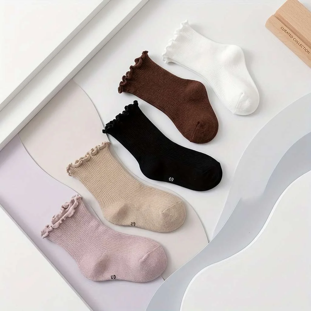 5팩 아기 면 양말, 프릴 가장자리 부드럽고 통기성 좋 - Cotton Crew Sock Pack 리뷰 및 가격