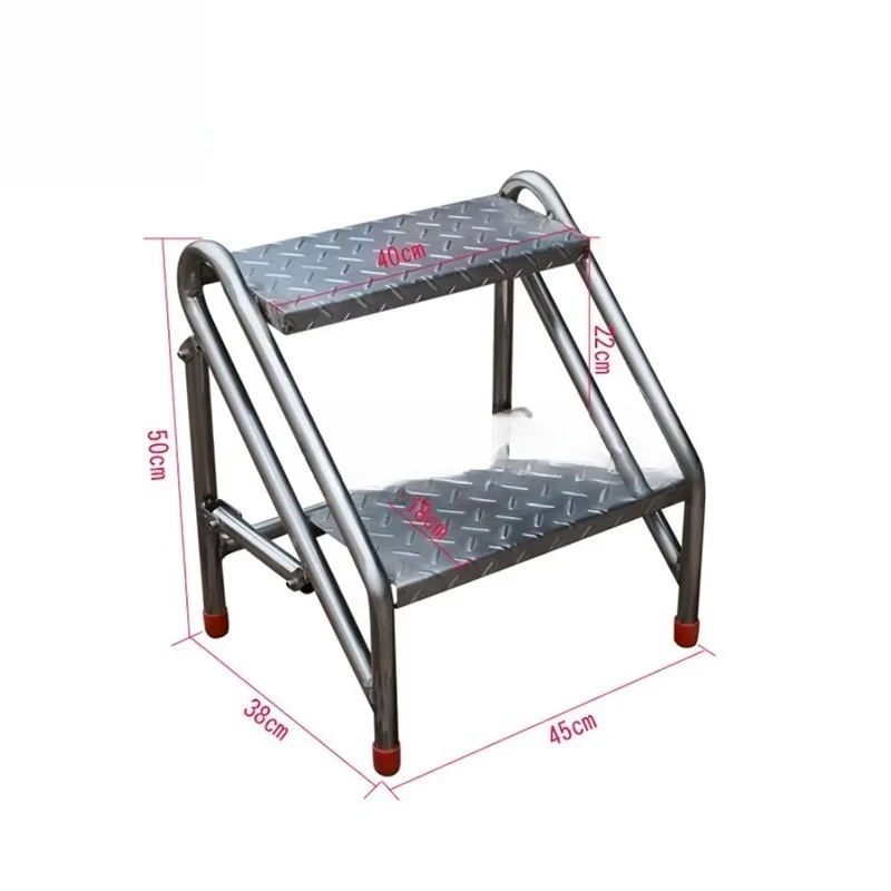 Modern Longyu Stainless Steel Industrial Folding Stool Portable 2-6 Ladder Load-bearing 150kg Suitable for courtyard use