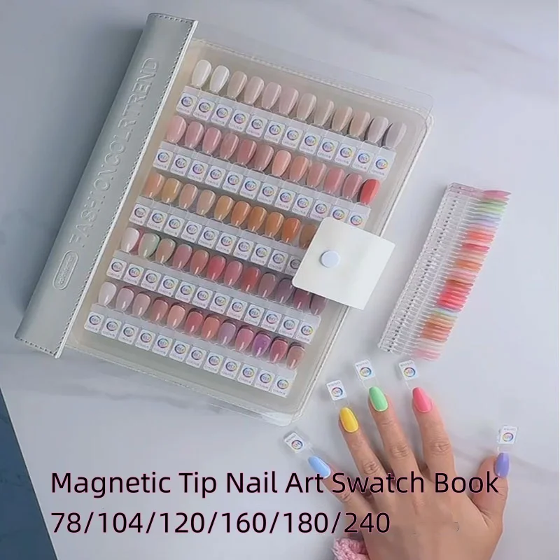 

Magnetic Tip Nail Art Swatch Book Nail Gel Polish Testing Manicure Color Chart Storage Separable Design acrylic display stand
