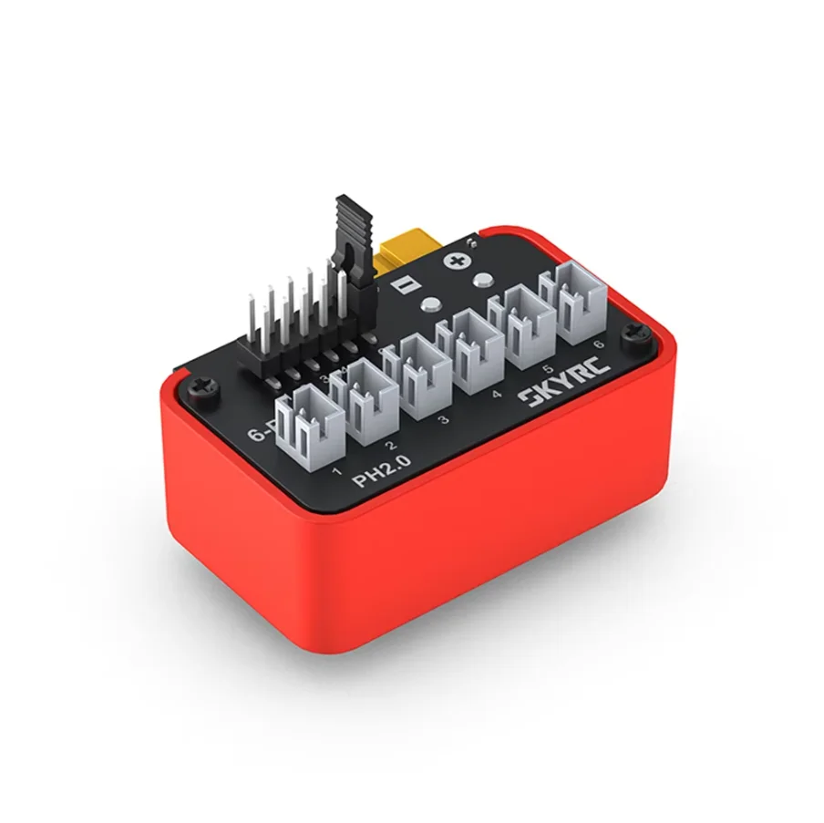 SkyRC OSH 6-Port PH2.0 / BT2.0 1S LiPo LiFe Li-ion LiHV Akku-Ladehub-Adapterplatte, kompatibel mit B6neo, B6ACneo, B6neo+ und B6neo 2 – Detail 4