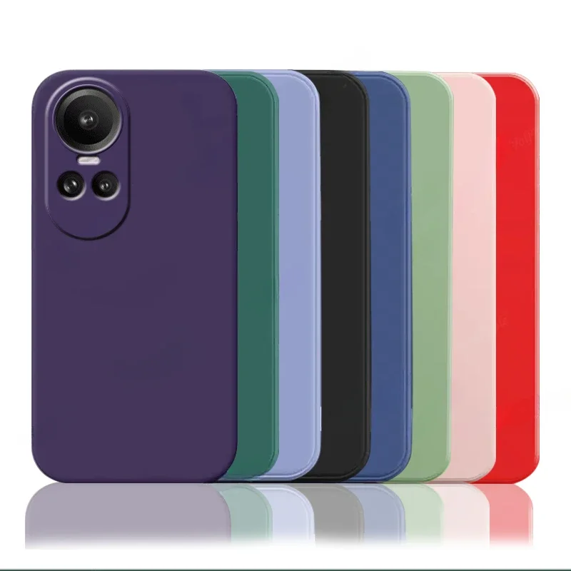 Case for Oppo Reno 10 5g Liquid Silicone Bumper Shockproof TPU Soft Phone Cover for OPPO Reno10 5G Pro Shell Protection Coque