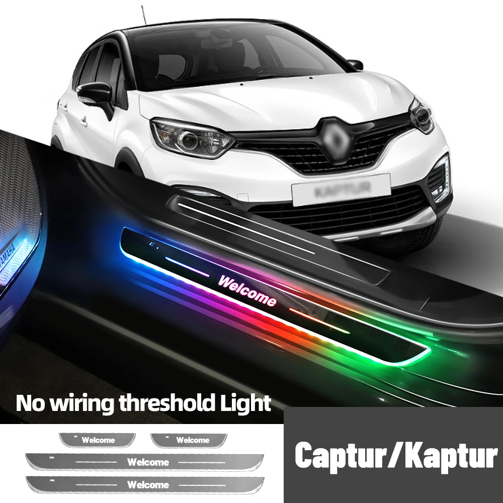 

For Renault Captur Kaptur 2013-2023 2019 2021 Car Door Sill Light Customized Logo LED Welcome Threshold Pedal Lamp Accessories