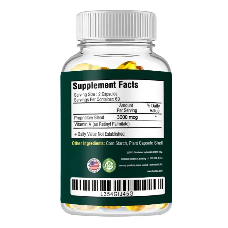 Vitamin A Capsules - Maintain Vision and Eye Health, Improve Eyes Clarity, Brighten Eyes, Boost Immune System Function