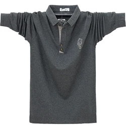 New Autumn Men Polo Shirt Cotton Men Fashion Embroidery Polo Shirts Long Sleeve Polo Shirt 6XL Brand Streetwear Clothing