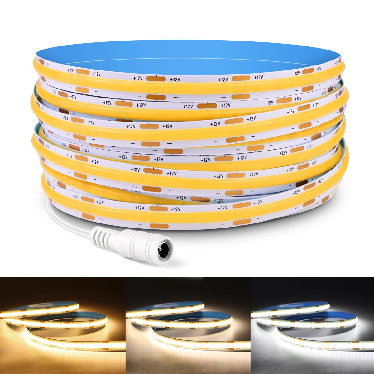 10M 5M 2M COB LED Strip Light 12V 24V 320LEDs/M High Brightness FCOB Flexible LED Bar Ribbon Linear Tape For Room Decoration