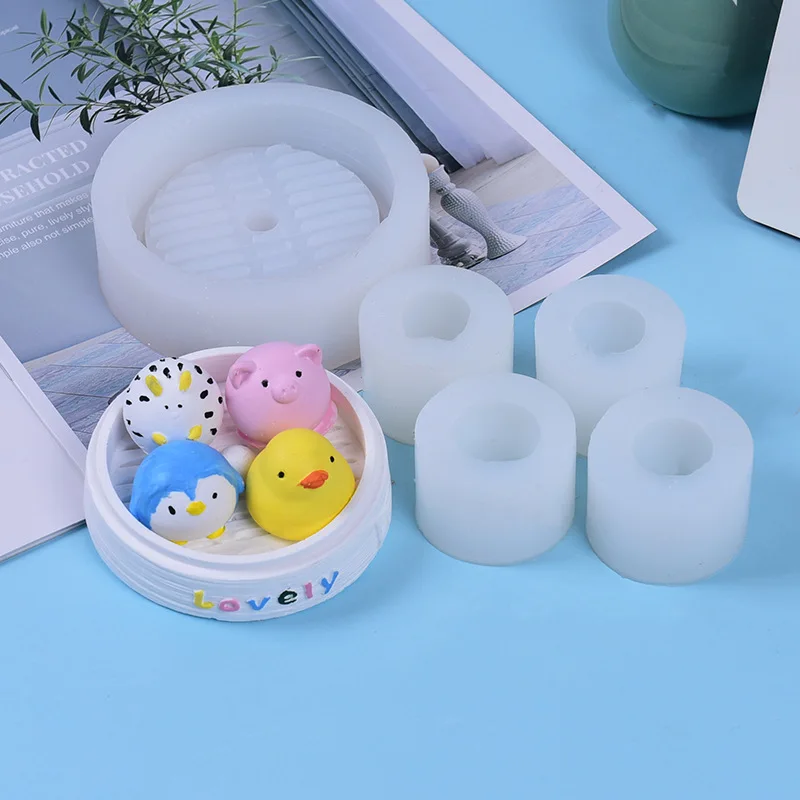 Steamer Silicone Mould Handmade DIY Duckling, Little Penguin, Little Pig, Little Hedgehog Gypsum Decorative Mould 7051