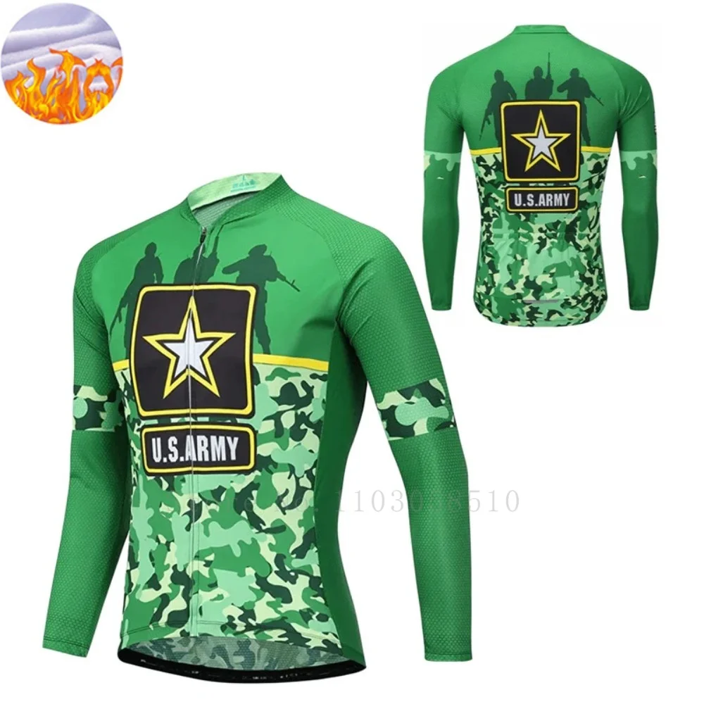 

Men's Bicycle Winter Jacket Fleece Cycling Jacket Mountain Bike Jacket Ciclismo Long Sleeve Sports Warm Cycling Clothing
