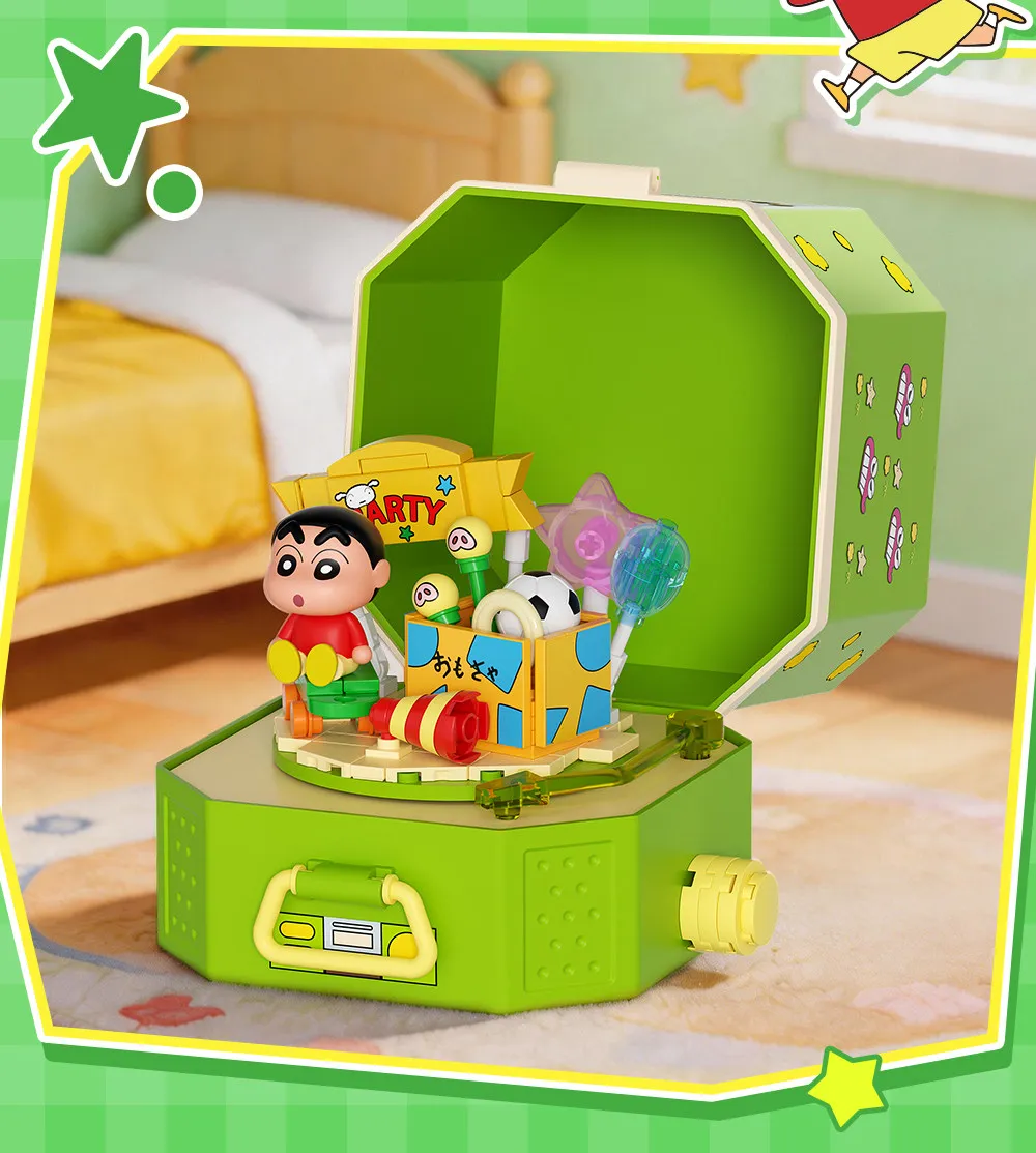 

AREAX Original Anime Crayon Shin chan Record Machine Building Blocks Series Blind Box Puzzle Assembly Toy Collectible Gifts