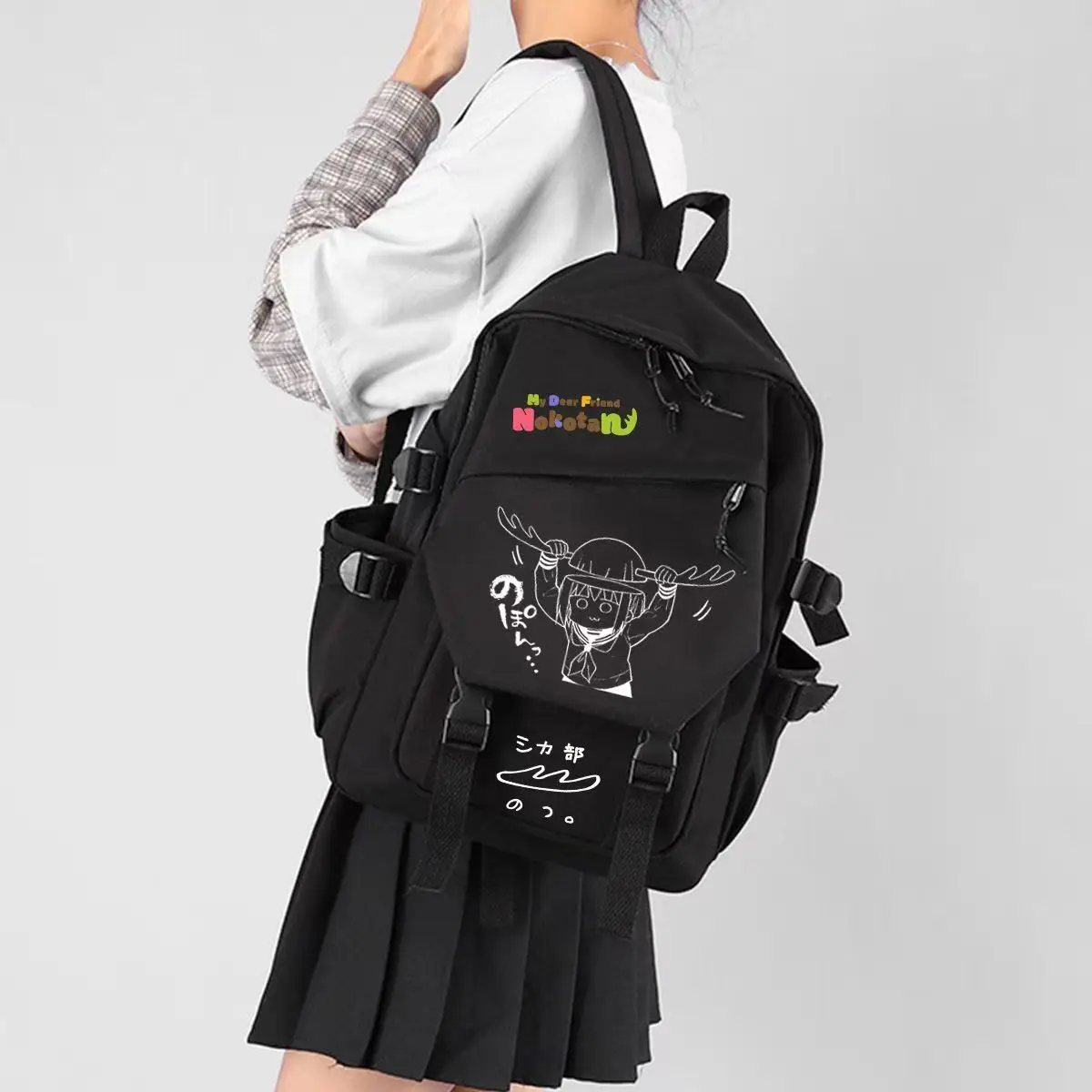 My Deer Friend Nokotan Backpack Nokotan Shikanoko Cartoon Print Student Schoolbag Lightweight Large Capacity Travel Backpacks