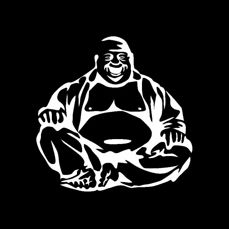 Funny Laughing Buddha Car Sticker Personality Pvc Window Decoration For Various Models Vinyl Waterproof Decal 20cmx20cm