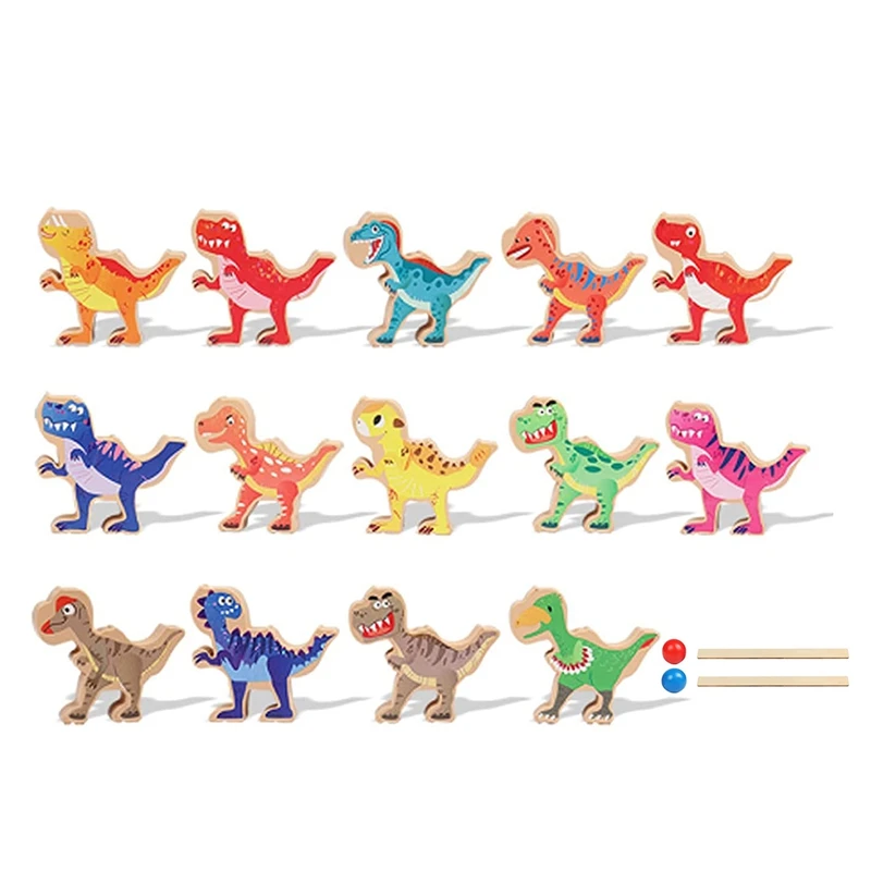 Houten stapelspeelgoed Kinderblokken Houten dinosaurusspeelgoed Balanceerblokken Speelgoed Beste cadeaus voor peuterspeelgoed voor kinderen