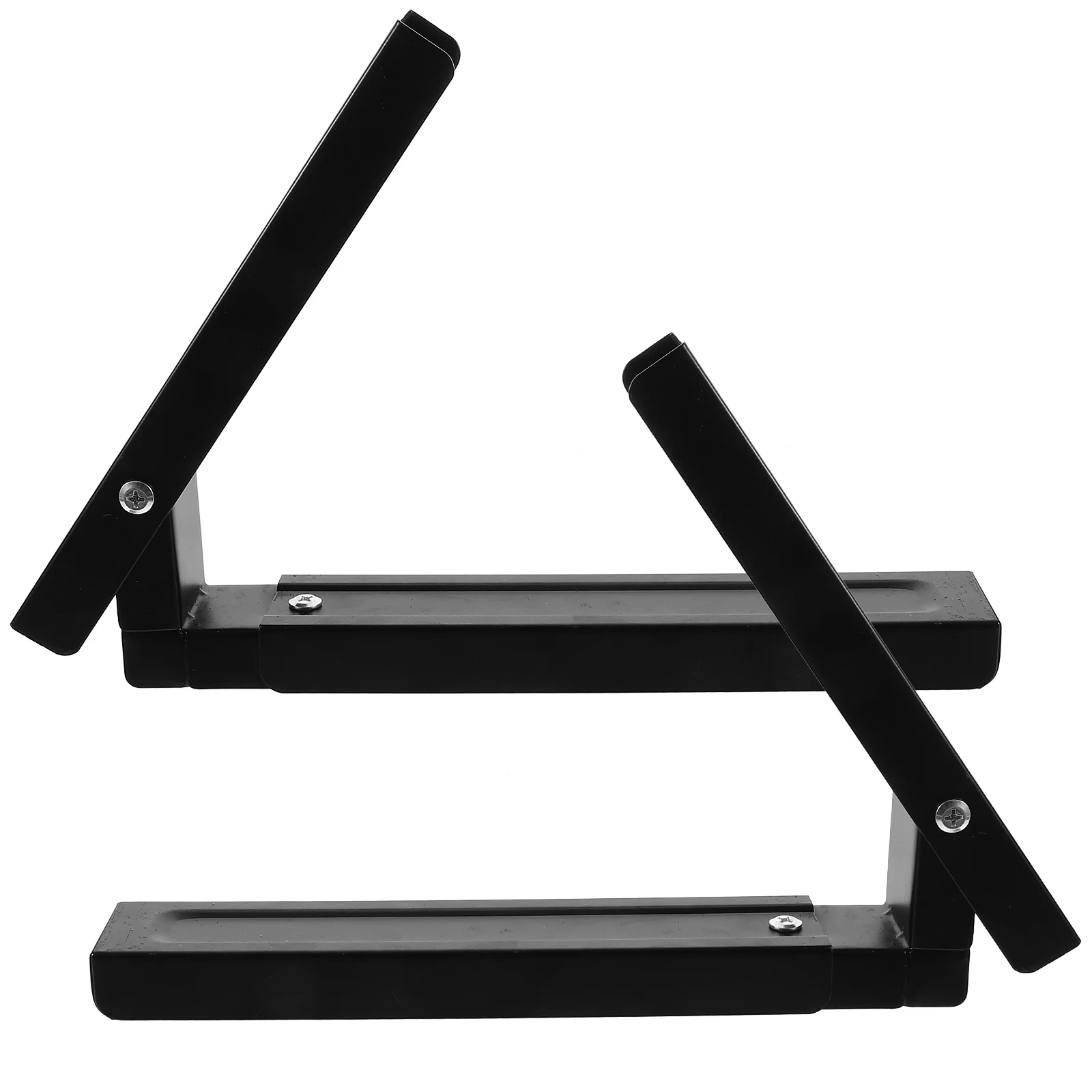 

2pcs Wall Mounted Microwave Bracket Black 17.52x9.45x1.81inch Stainless Steel Heavy Duty Kitchen Space Saving Home Appliances