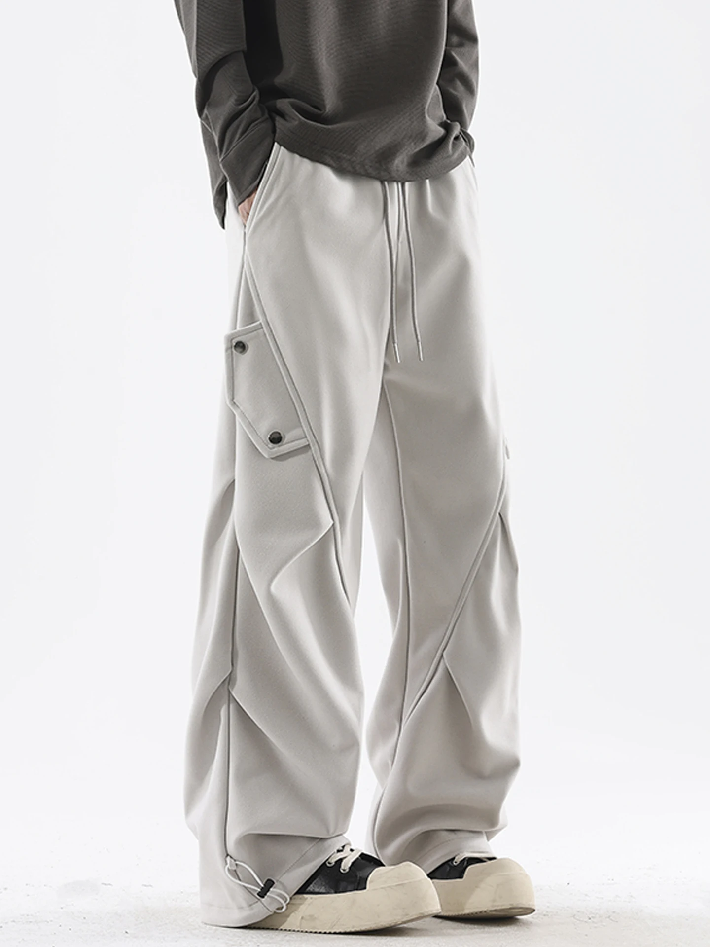 

Мужские утепленные брюки Thiened Fce Sensation Starry Tweed, рабочая одежда, осенне-зимние прямые свободные повседневные брюки, удобный крой