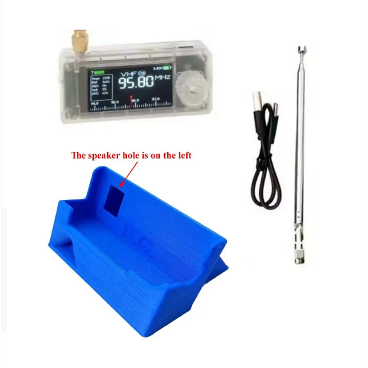 A86G NEW SI4732 Mini Radio LSB USB AM FM 1.9 Inch Display Radio Shortwave Radio Receiver with Telescopic Antenna+3D Stand