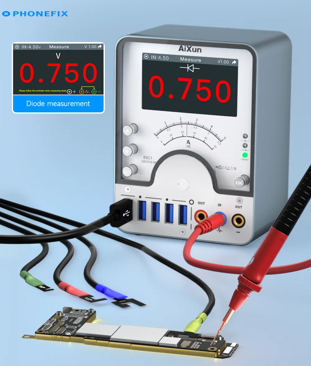 Aixun-インテリジェントDC電源電圧ダイオードテスト,デジタルポインターディスプレイ,調整可能な電流,電話修理検出ツール,pm02