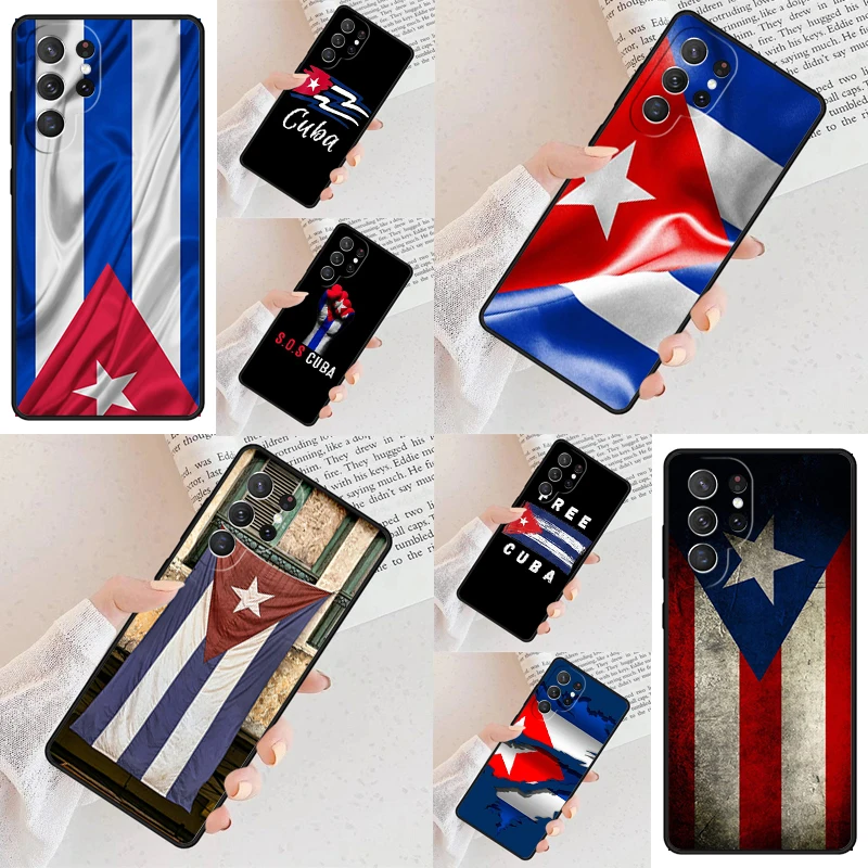 Funda para Celular con Bandera de Cuba para Samsung Galaxy S26 Ultra S25 S24 S23 S22 S21 S20 Note10