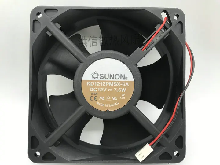 SUNON KD1212PMSX-6A DC 12V 7.6W 120x120x38mm 2-Wire Server Cooling Fan