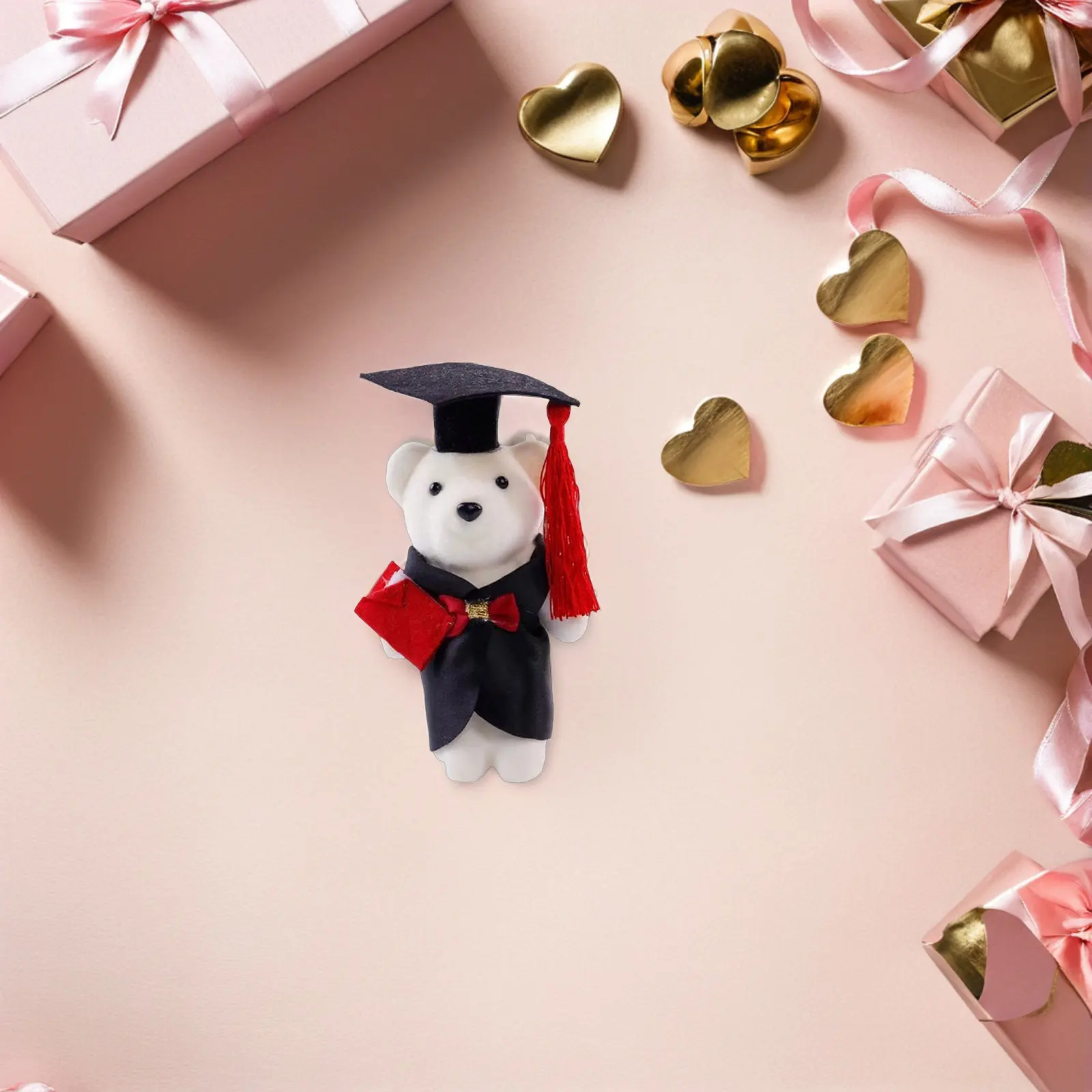 Lot de 10 mini-ours en peluche doux pour bouquets de remise de diplôme, cadeaux de fête de remise de diplôme, célébration de la fin des études secondaires et universitaires