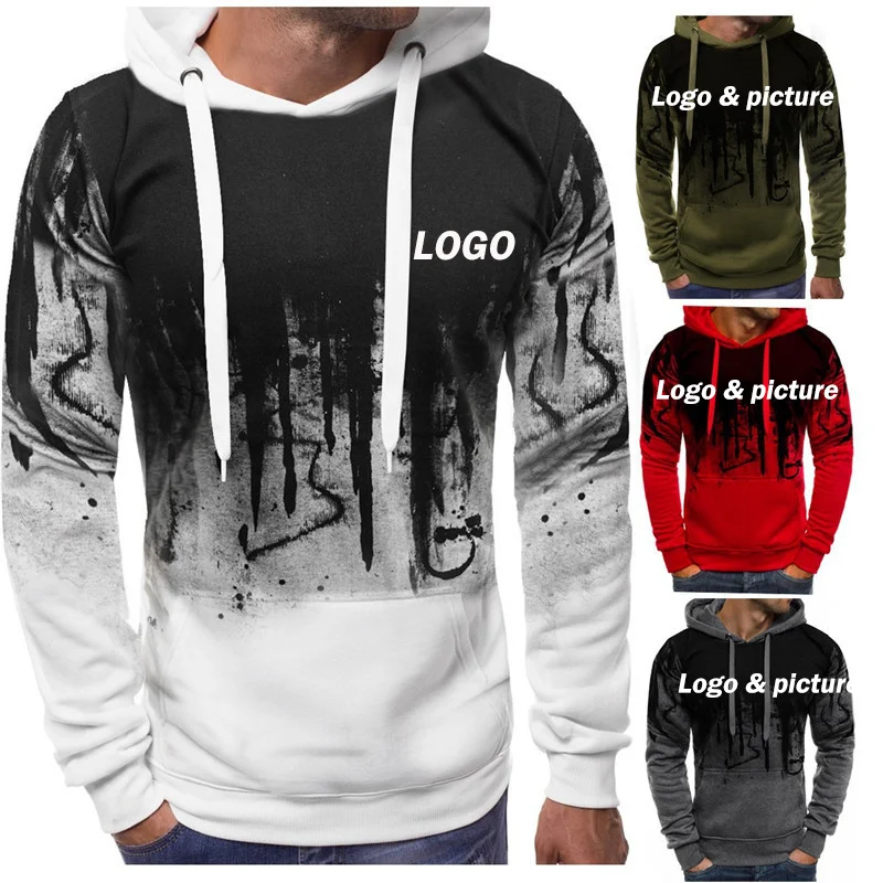 Men's casual hoodie long sleeved hooded sweatshirt hooded sweatshirt jacket set