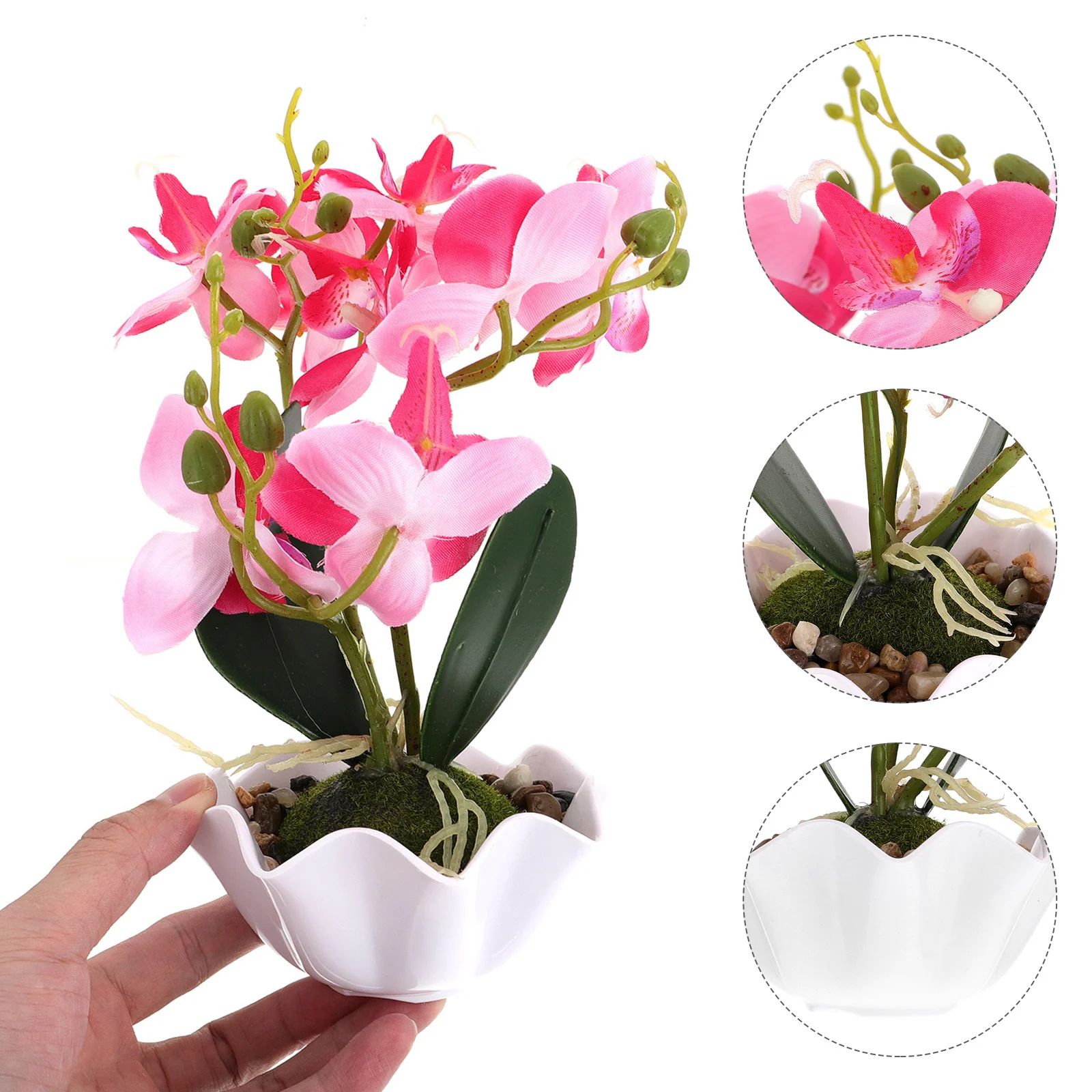 

1pc Artificial Phalaenopsis Plant PP Fabric Decorative Bonsai nament for Home Office Cafe School Car Fake Potted Plant