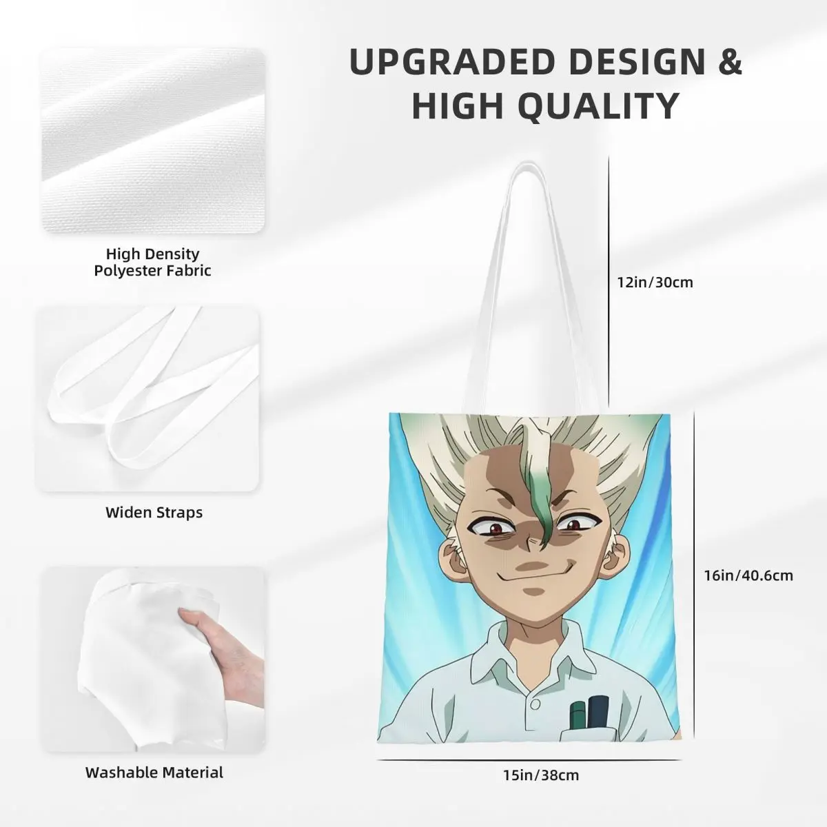 Senku Ishigami Dr Stone Apan аниме сумки для покупок парусиновая большая сумка складная женская сумка через плечо дорожная сумка