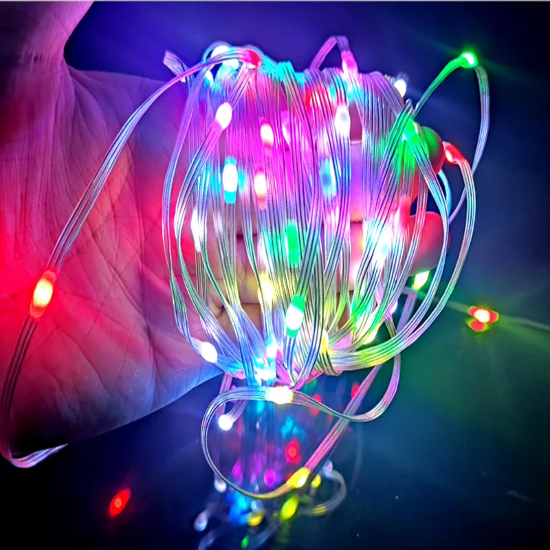 5M 10M 15M 20M 5V LED Magic Color Leather Line Lamp String USB Plug supporta Bluetooth Music Melody Line Lamp Christmas Set