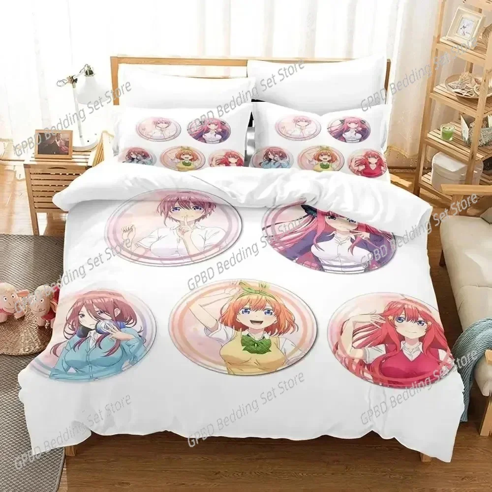 Anime Quintessential Quintuplets Bedding Set Single Twin Double Queen King Cal King Size Bed Linen Set