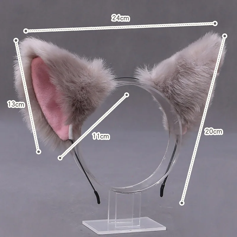 New Furry Cat Ears Headband For Women Girls Anime Lolita Cosplay Costume Plush Hairband Halloween Party Headwear Hair Accessory