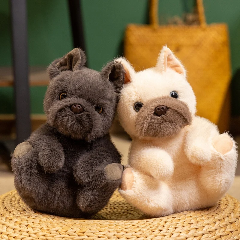 

25cm Simulated Bulldog Doll Stuffed Plush Toy Cartoon Anime Lifelike Animal Cute Pillow Kids Xmas Birthday Gifts Fun Doll