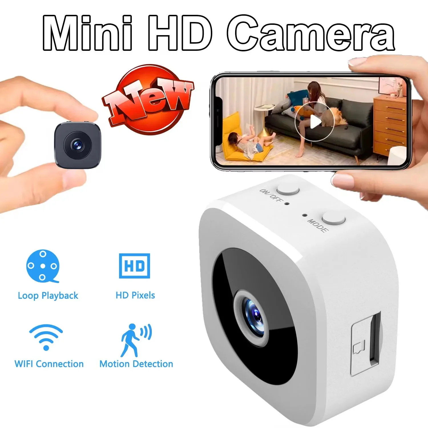 

1080P HD Mini WiFi Camera Indoor Safety Security Surveillance Baby Monitor Night Vision Camcorder IP Cam Audio Video Recorder