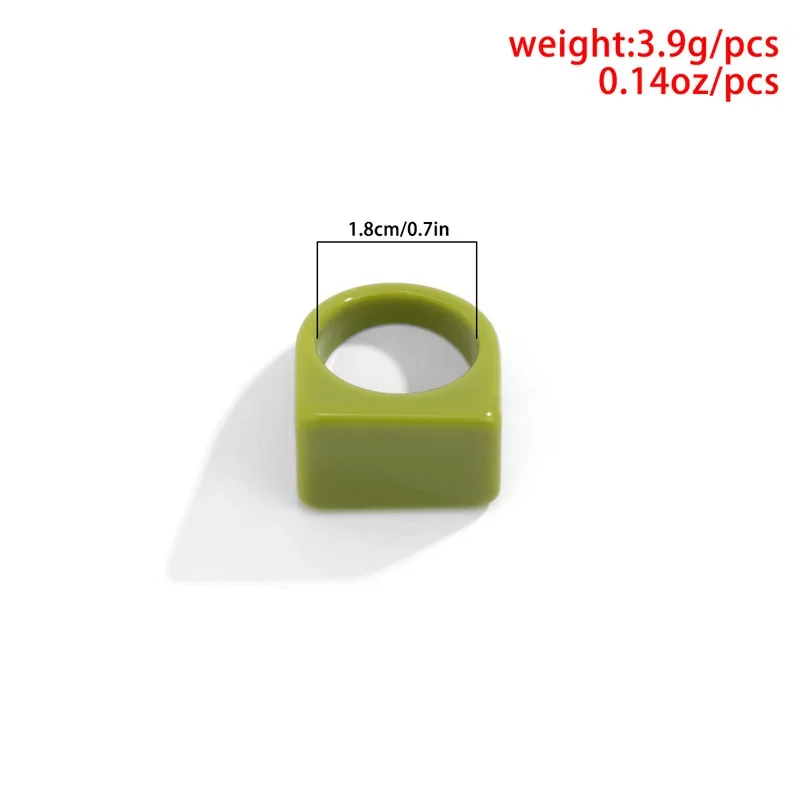 Classic Trend Color Acrylic Ring Ring Fashion Simple Geometric Square Wide Edge Resin Ring Jewelry Wedding Gift Creative Fashion image 5
