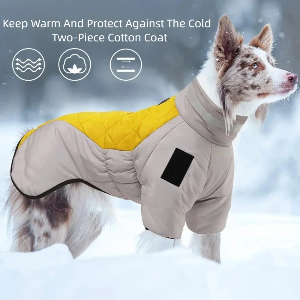 

Winter Waterproof Dog Jacket Warm Windproof Reflective Vest With High Collar For Large Breed French Bulldog Greyhound Outdoor