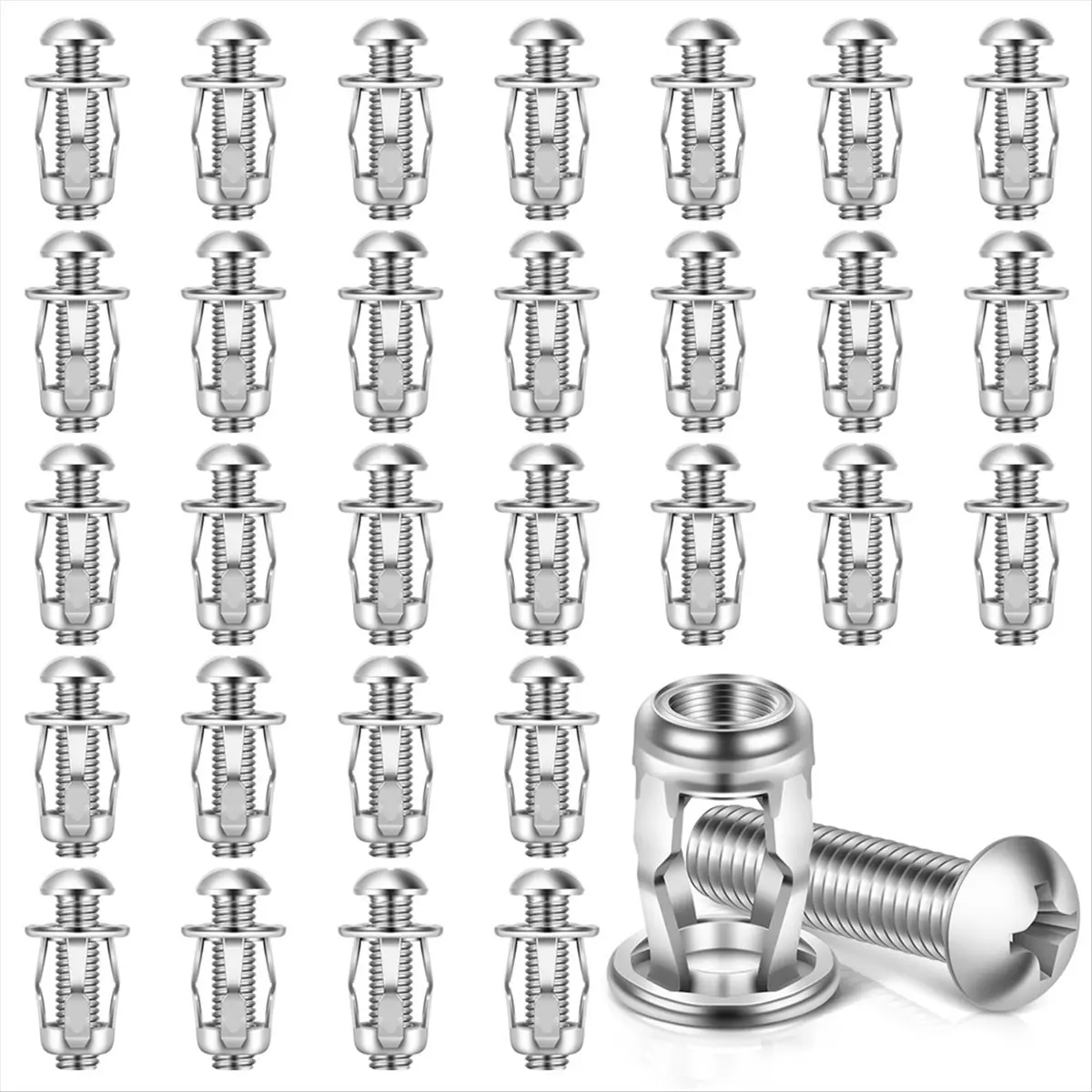 【Limited Offer】M8x30mm Heavy Duty Hollow Wall Anchors,Zinc Plated Steel Hollow Drive Wall Anchor Screws for Drywall, Tile,30 PCS