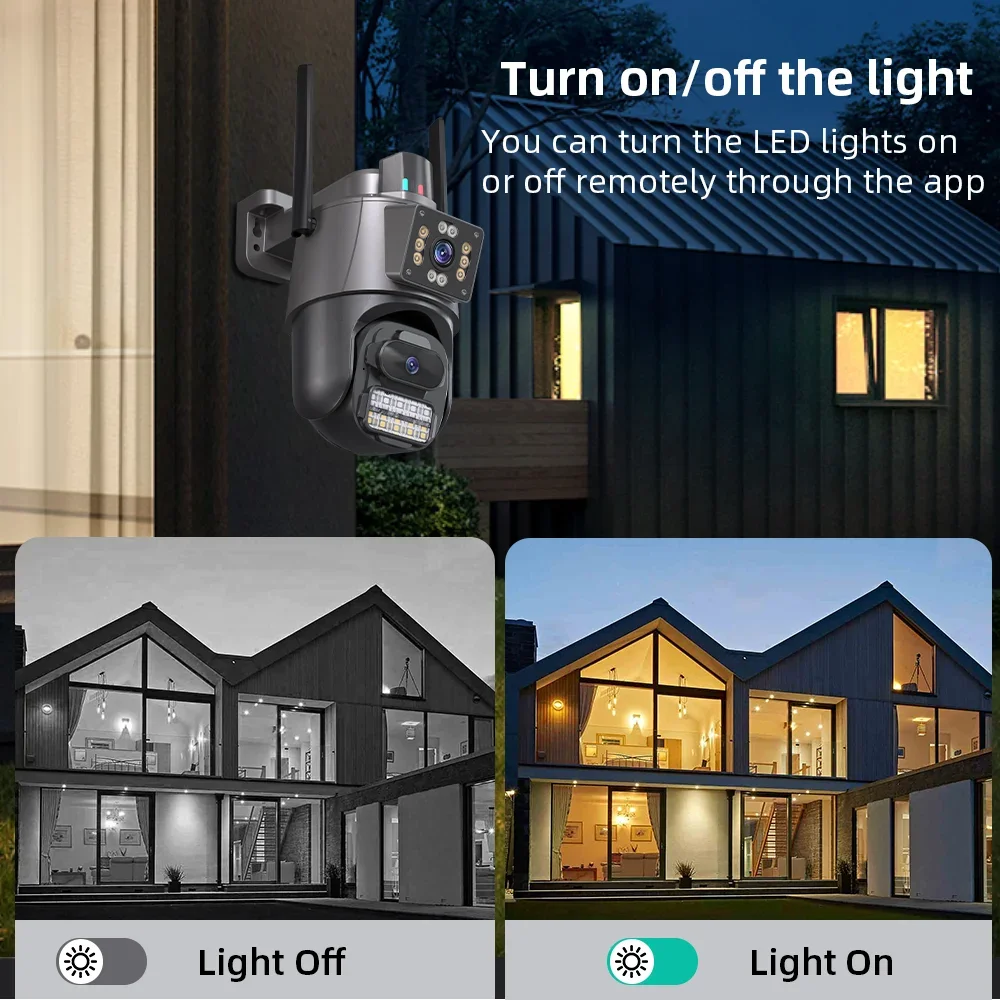 야외 보안 IP 카메라 CCTV 감시 카메라, 6MP PTZ 와이파이 카메라, 듀얼 스크린 컬러 나이트 비전, ICSEE 앱