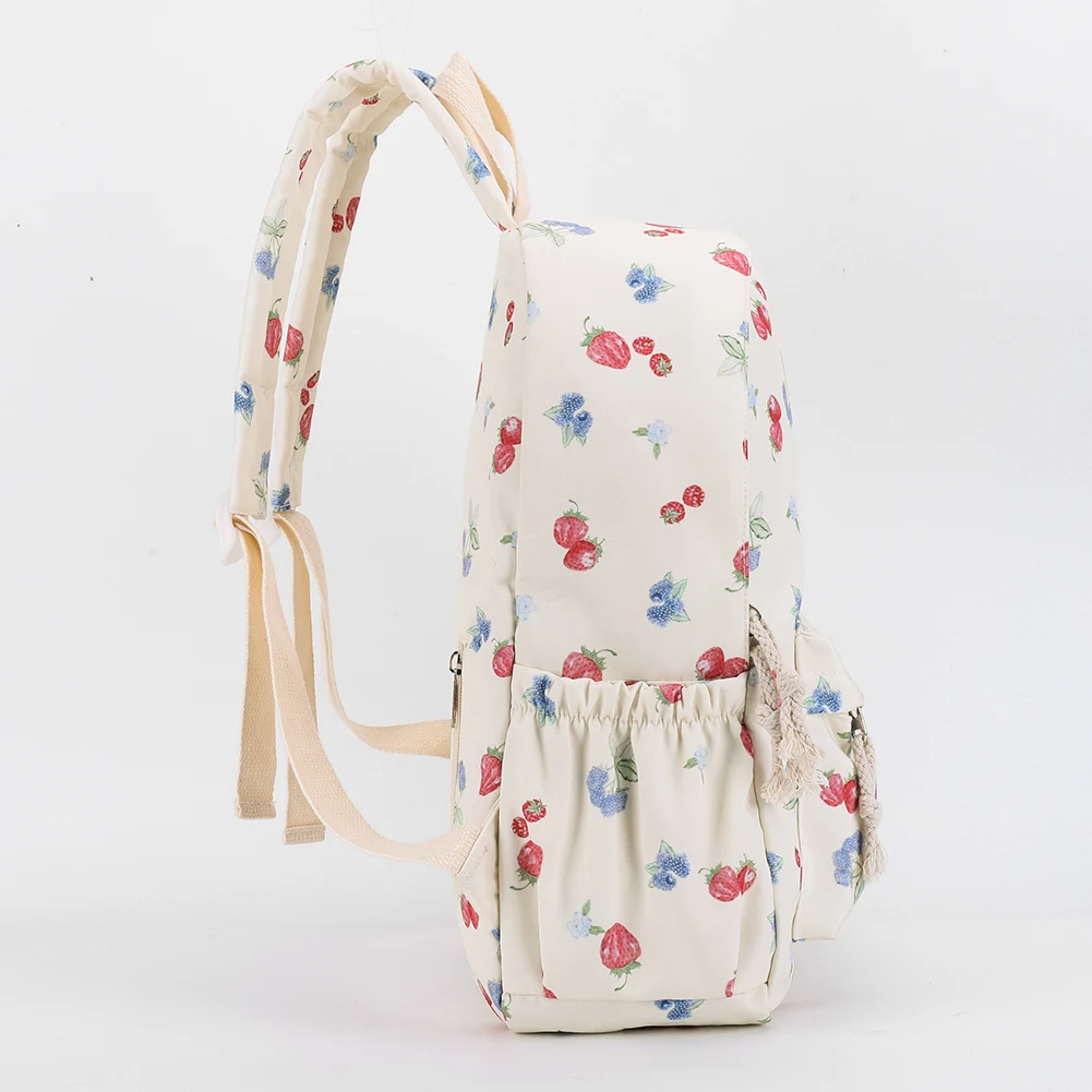 여자 여자 캔버스 꽃 프린트 배낭 패션 캐주얼 여행 데이 팟 여행을위한 프레피 배낭 고등학교 대학을위한 작업