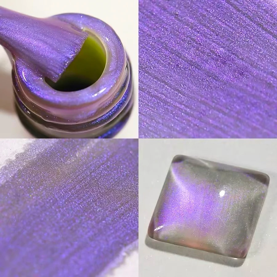 10ML Fioletowy Lakier Hybrydowy do Paznokci z Brokatem, Półtrwały, Usuwany Soak Off, Żele UV do Paznokci, Lakier do Zdobienia Paznokci, Zimowy Salon i Dom