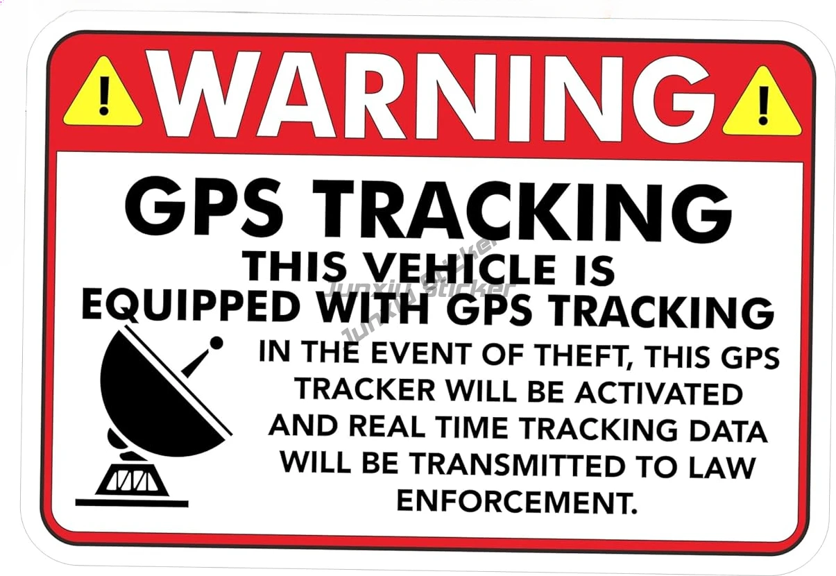 Personality GPS Tracking Warning Alarm System Tracker Stickers Safety Car Stickers Air Conditioner Surfboard Decal Sunscreen