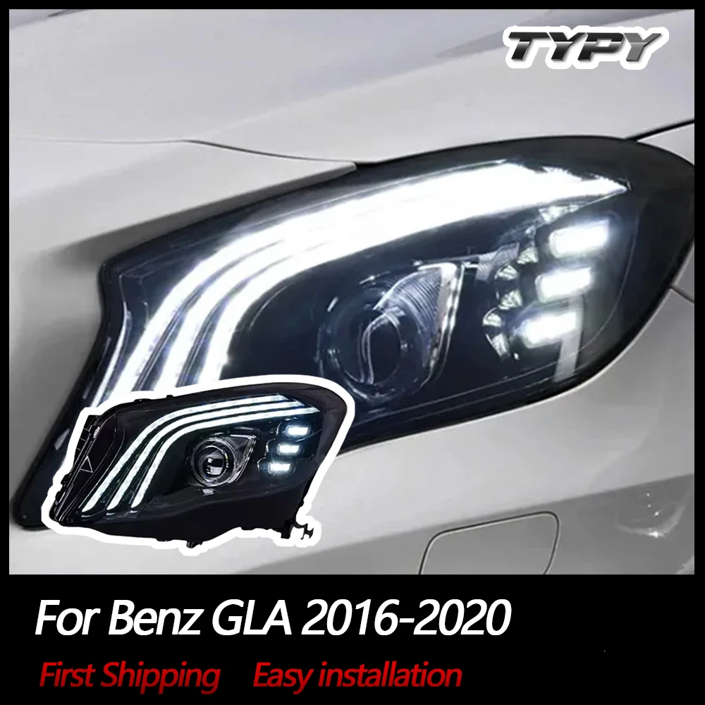

TYPY Car Lights For Benz GLA Headlight 2016-2020 LED Projetor head Lamp Daytime Running Light Automotive Accessories